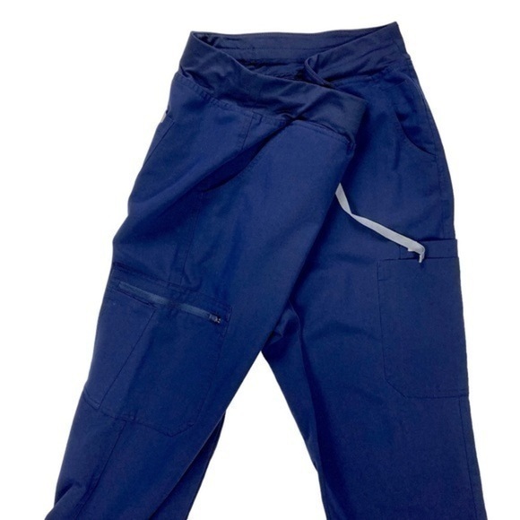 FIGS Cargo Pants Mens XL Navy Blue Axiom Straight Leg 7 Pockets Stretch Scrubs - Picture 5 of 16